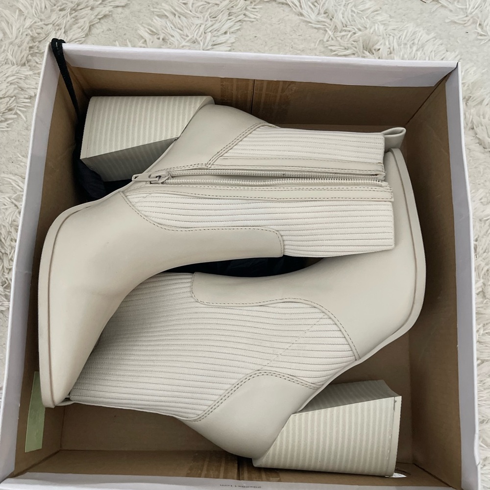 Elegant Cream Ankle Boots